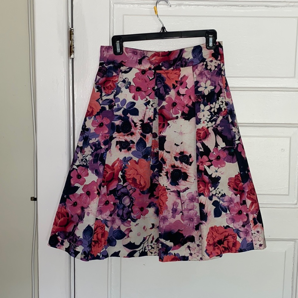Eliza J High Waisted Floral Skirt